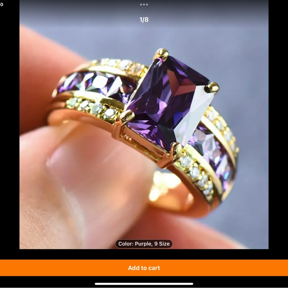 Elegant Purple and Gold Women's Ring